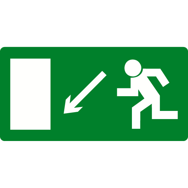 es491-eu-standard-exit-diag-left-down-sign