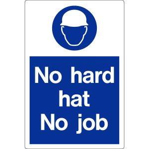 M122 No hard hat no job Sign
