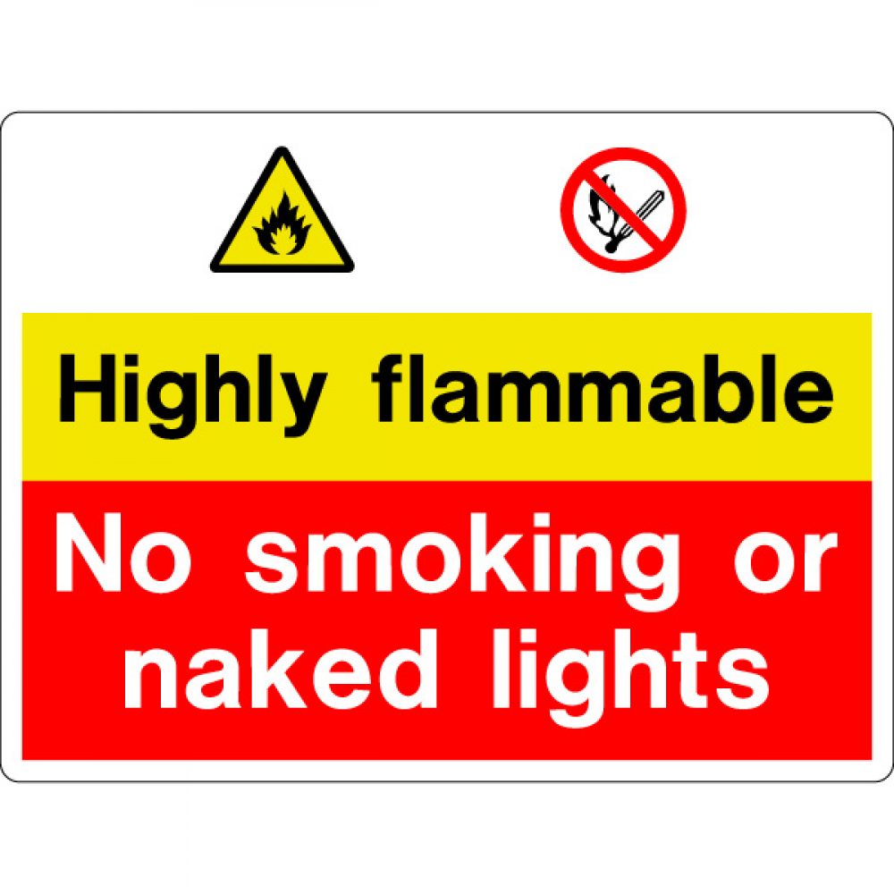 Petroleum Mixture Flammable Smoking Naked Lights Sign 