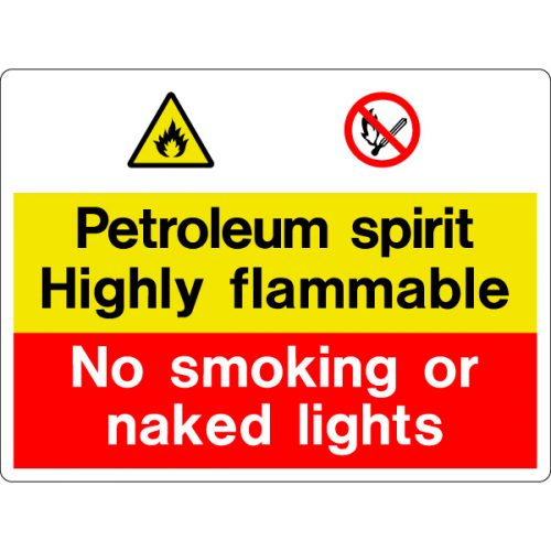 Flammable vapour / No smoking or naked lights - PVC (600 x 