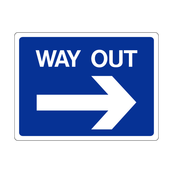 Display Signs - Buy Way Out Right Sign