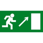 ES490 EU Standard Exit Diagional Right Up Sign