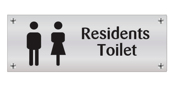 Residents Toilet Wall Sign