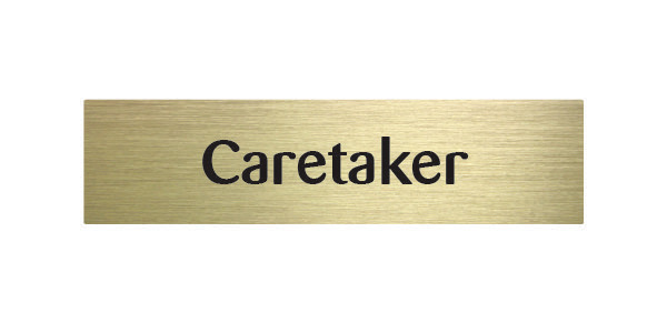 Caretaker Door Sign