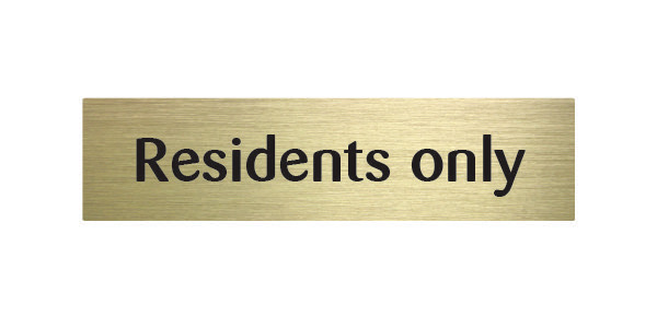 Residents Only Door Sign
