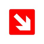 F221 Red Diagonal Arrow Sign