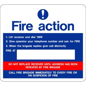 M100 Fire Action Sign