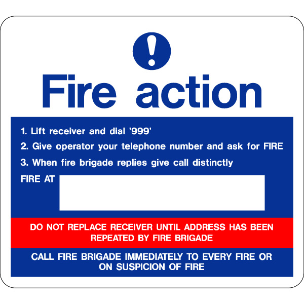 Fire Action Signal De Sécurité-Auto Adhésif Vinyle Signe 100x150mm
