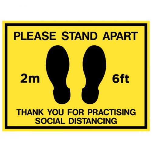 SD102 Please Stand apart sign
