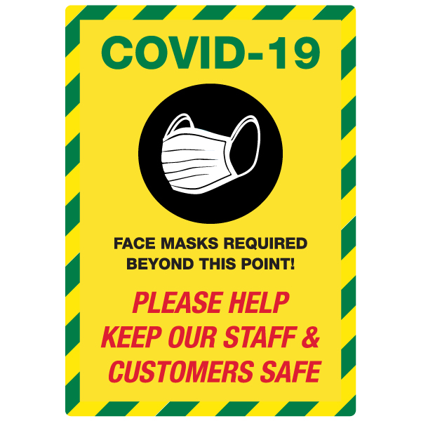 SD081 Staff & Customers Safe Sign