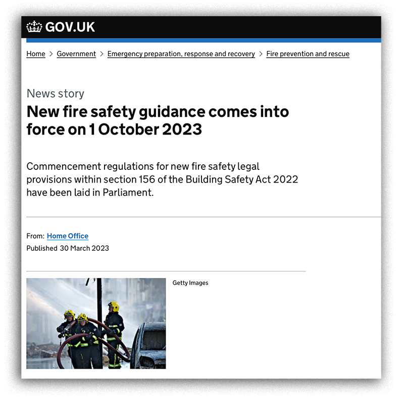 Display Signs - New Government Fire Guidance