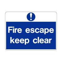 M112 Fire Escape Keep Clear Sign